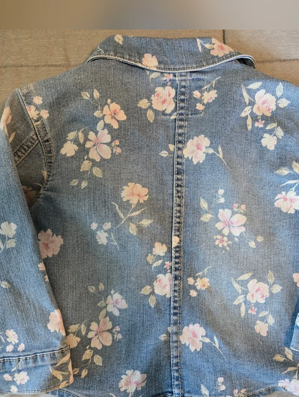 Osh Kosh Bgosh Toddler Girl Denim Flower Button Up- size 2T